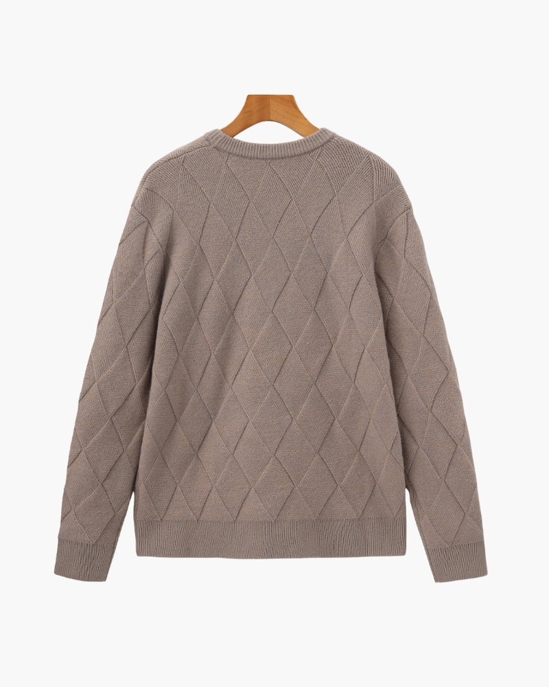 Diamond Knit Crewneck Sweater
