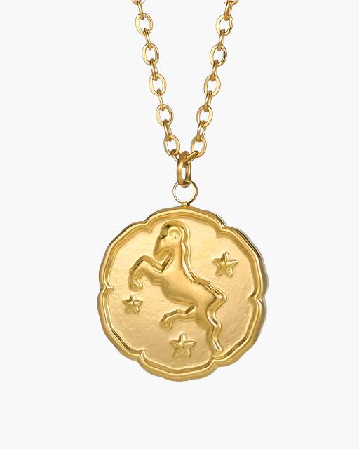 Zodiac Sign Necklace - Gold - Old Money
