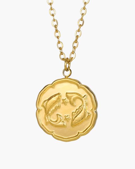 Zodiac Sign Necklace - Gold - Old Money
