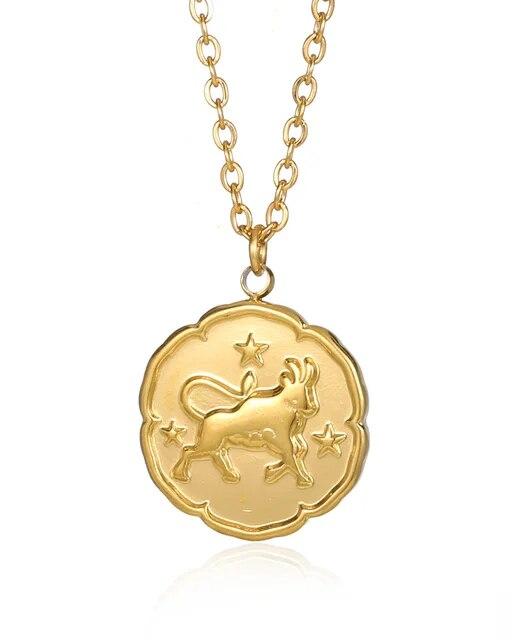 Zodiac Sign Necklace - Gold - Old Money