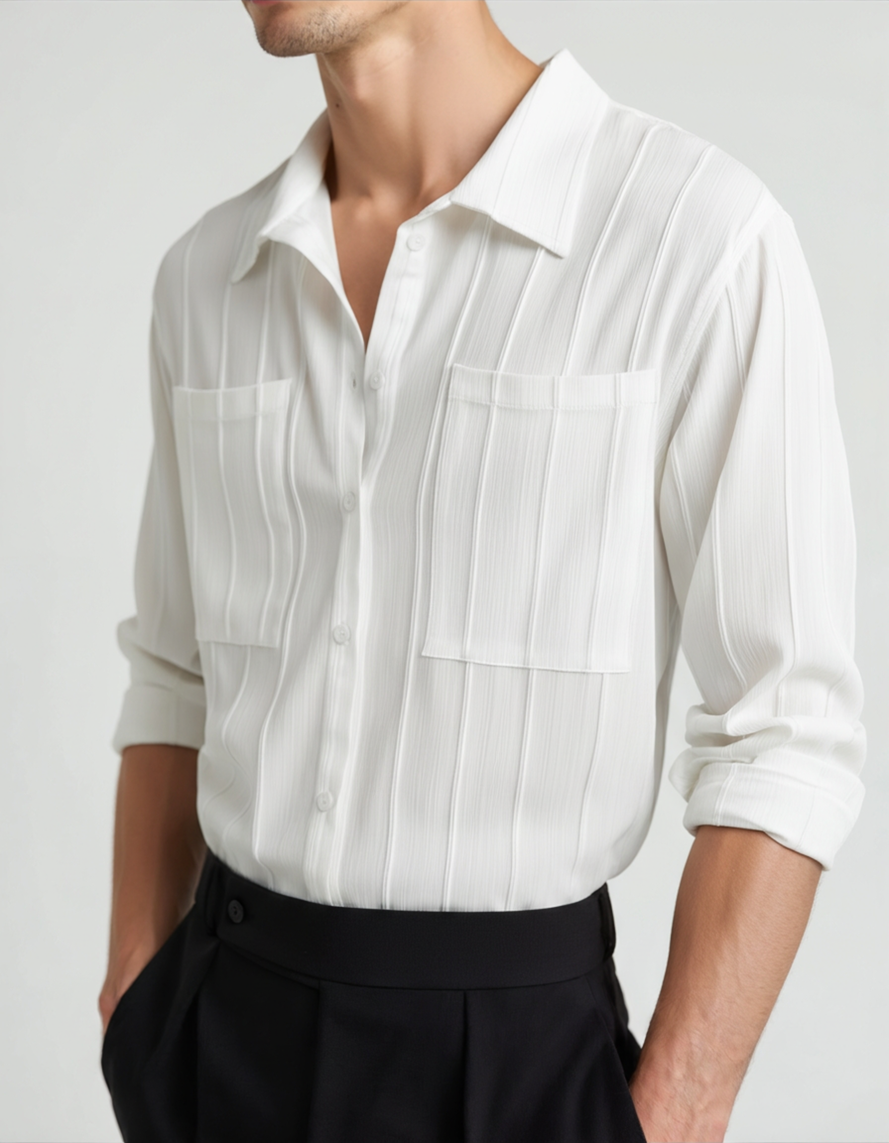 ST Tropez Ribbed Shirt - Old Money