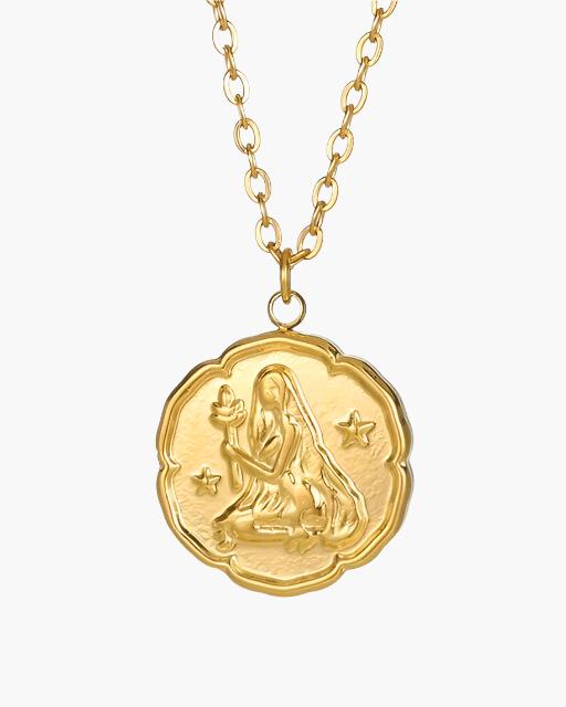 Zodiac Sign Necklace - Gold - Old Money